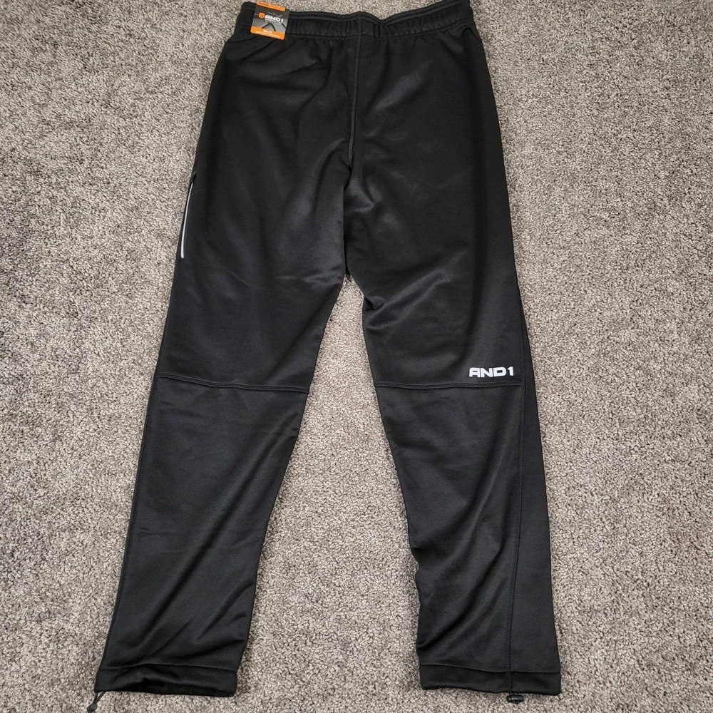 AND1 Tech Fleece Pant Mens M Black NEW Slim Fit Basketball Joggers ANM204PA01026